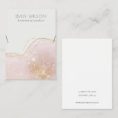 Abstrakt Blush Gold Glitzer Shiny Necklace Display Visitenkarte (Vorne/Hinten)