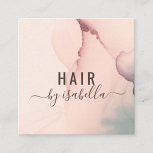 Abstrakt Blush Pink Hair Stylist Quadratische Visitenkarte