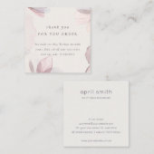 Abstrakt Blush Wasserfarbenflora Danke der Ermäßig Quadratische Visitenkarte (Vorne/Hinten)