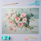 Abstrakt Blütenrosa Blumenmoquet Dekoupage Seidenpapier (Basteln)