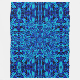 Abstrakt Bohemisch Blue Daisy Floral Cosy Fleecedecke