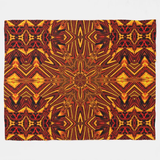 Abstrakt Bohemisches Cymbidium Orchid Gemütlich Fleecedecke (Vorderseite (Horizontal))