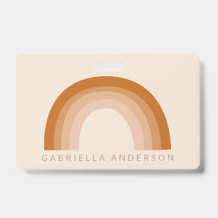 Abstrakt Boho 70er Rainbow Terracotta Personalisie Ausweis