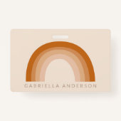 Abstrakt Boho 70er Rainbow Terracotta Personalisie Ausweis (Rückseite)