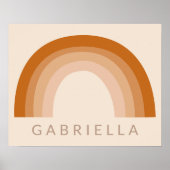 Abstrakt Boho 70er Rainbow Terracotta Personalisie Poster (Vorne)