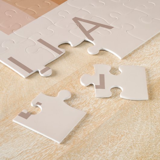 Abstrakt Boho 70er Rainbow Terracotta Personalisie Puzzle (Seite)