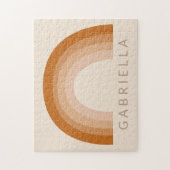 Abstrakt Boho 70er Rainbow Terracotta Personalisie Puzzle (Vertikal)