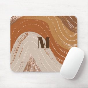 Abstrakt Boho Art , Earthy Tones Mousepad