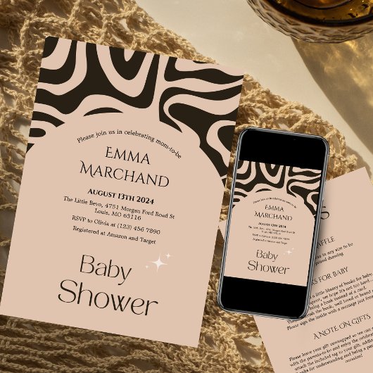 Abstrakt Boho Baby Dusche Einladung