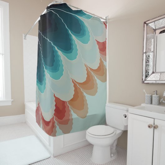 Abstrakt Boho Fan Duschvorhang (Beispiel)
