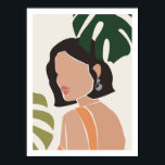 Abstrakt Boho Female Female Print Poster<br><div class="desc">Eine abstrakte, von Monstera-Blätter umgebene Plakatwand mit weiblichen Gesichtern ist einfach und auffallend, sie sieht gut aus in Ihrem Wohnzimmer oder Schlafzimmer. © Mini Moi Prints</div>