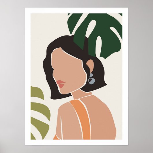 Abstrakt Boho Female Female Print Poster (Vorne)