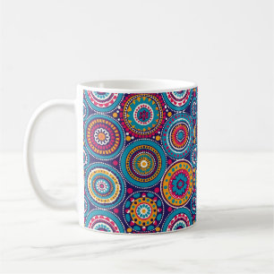 Abstrakt Boho Festive Mandala Moderne Farben Kaffeetasse