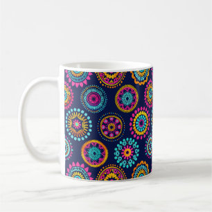 Abstrakt Boho Festive Mandala Moderne Farben Kaffeetasse