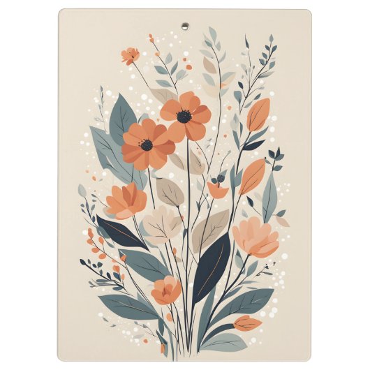 Abstrakt Boho Floral Klemmbrett (Rückseite)