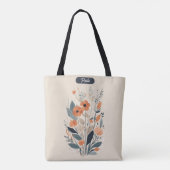 Abstrakt Boho Floral Raw Sienna und Lachs Tasche (Rückseite)