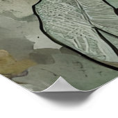 Abstrakt Boho Floral Sage und Beige Poster (Ecke)