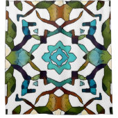 Abstrakt-Boho-geometrisches Design 304 Duschvorhang (Vorderseite)
