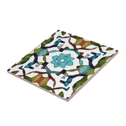 Abstrakt-Boho-geometrisches Design 304 Fliese (Seite)