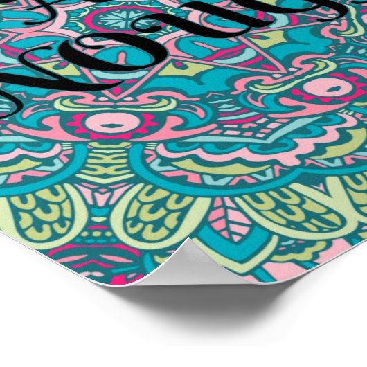 Abstrakt Boho Mandala Ich bin genug Bestätigung Poster (Ecke)