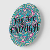 Abstrakt Boho Mandala Sie sind genug Bejahung Große Wanduhr (Winkel)