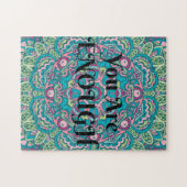Abstrakt Boho Mandala Sie sind genug Bejahung Puzzle (Horizontal)