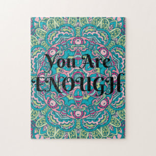 Abstrakt Boho Mandala Sie sind genug Bejahung Puzzle