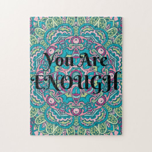 Abstrakt Boho Mandala Sie sind genug Bejahung Puzzle (Vertikal)