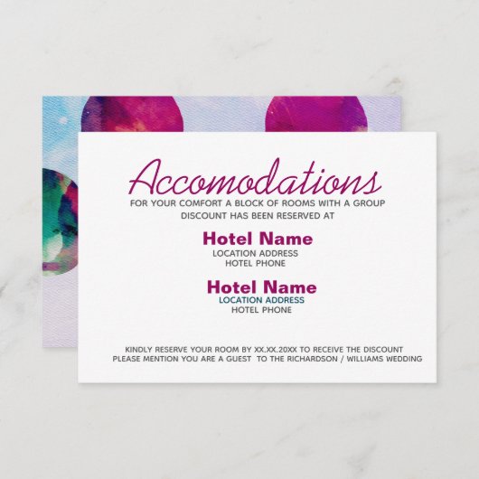 Abstrakt Boho Pink Aquarellkarte Begleitkarte (Vorne/Hinten)