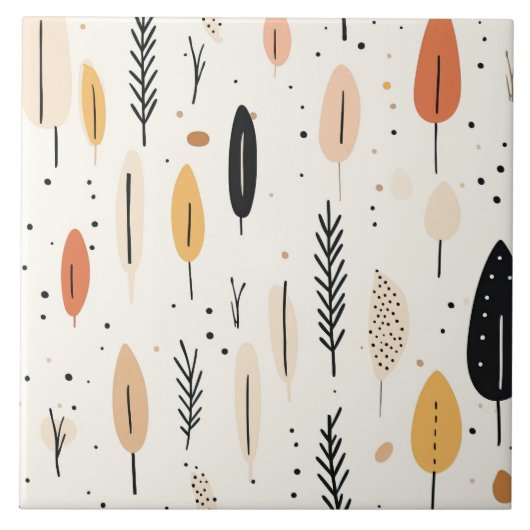 Abstrakt Boho Retro Trendy Collection Fliese (Vorderseite)