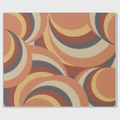 Abstrakt Boho Retro Wavy Lines Geschenkpapier (Flach)
