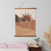 Abstrakt Boho Terracotta Bisque Wandteppich Mit Holzrahmen (Schlafzimmer)