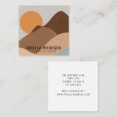 Abstrakt Boho Terracotta Sand Juwelier Designer Quadratische Visitenkarte (Vorne/Hinten)