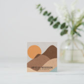 Abstrakt Boho Terracotta Sand Juwelier Designer Quadratische Visitenkarte (Stehend Vorderseite)