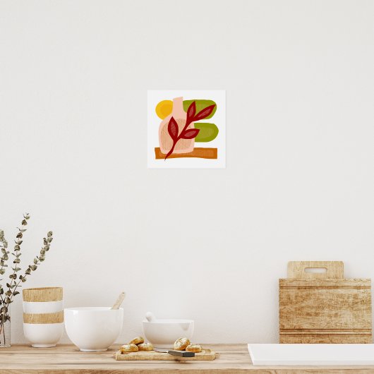 Abstrakt Boho Vase Still Life Poster (Küche)