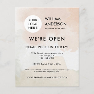 Abstrakt Boho Watercolor-Logo Grand Opening  Flyer