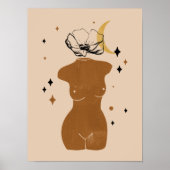 Abstrakt Boho Women Illustration , Earthy Tones Po Poster (Vorne)