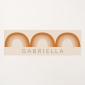 Abstrakt Boho Wüste Rainbow Terracotta Monogram Yogamatte (Vorderseite (Horizontal))