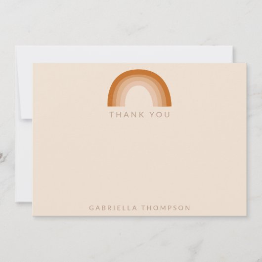 Abstrakt Boho Wüste Regenbogen Terracotta Custom Dankeskarte (Vorderseite)