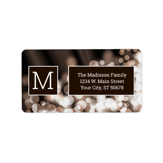 Abstrakt Bokeh Chocolate Adressaufkleber (Vorne)