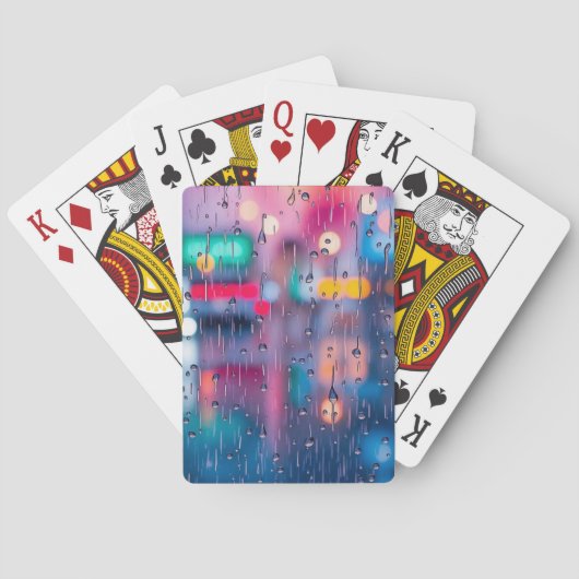 Abstrakt Bokeh Rain Spielkarten (Rückseite)
