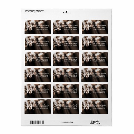 Abstrakt Bokeh Style Adressaufkleber (Vorne)