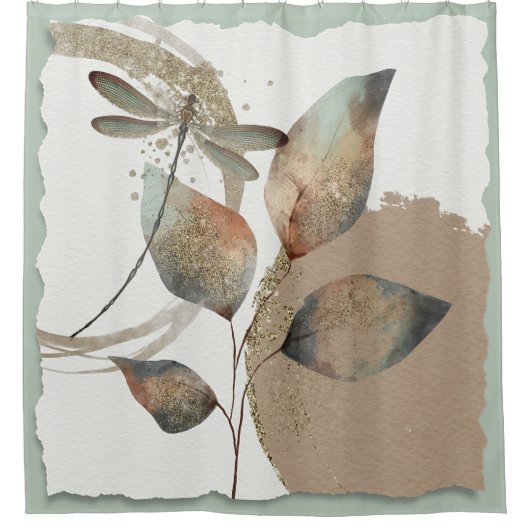 Abstrakt botanisch duschvorhang (Vorderseite)