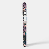 Abstrakt Botanisches Boho Muster Rosa Blau Case-Mate iPhone Hülle (Rückseite / Links)