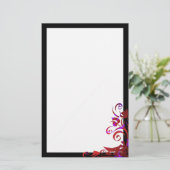 Abstrakt Bouquet Goth Stationery Briefpapier (Stehend Vorderseite)