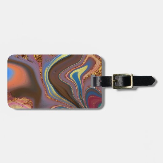 abstrakt braun gepäckanhänger (Vorderseite horizontal)