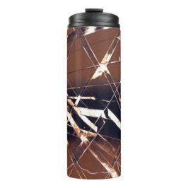 Abstrakt braun und schwarz angegelchen thermosbecher
