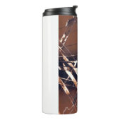 Abstrakt braun und schwarz angegelchen thermosbecher (Nach links gedreht)