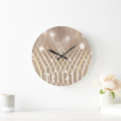 Abstrakt braun, Waves Stars Hintergrund. Große Wanduhr (Zuhause)