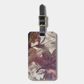Abstrakt-braune Blumenmuster 1 Gepäckanhänger (Vorderseite vertikal)